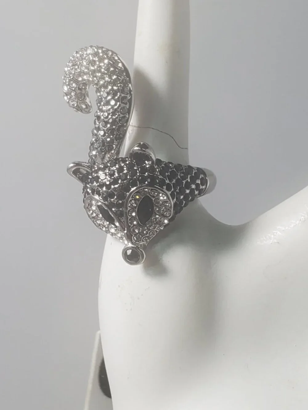 Vetta Whimsical Fox Wrap Ring with Pave Rhinestones – Size 7.5